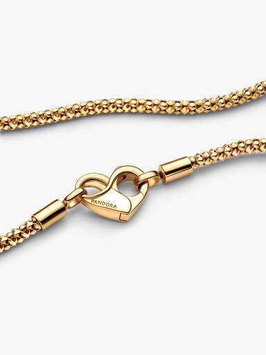 Collana Maglia Geometrica con Chiusura Moschettone a Cuore