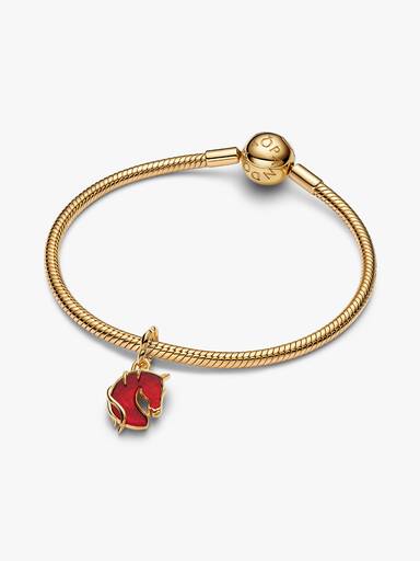 Charm Pendente Cavallo Vetro di Murano Rosso