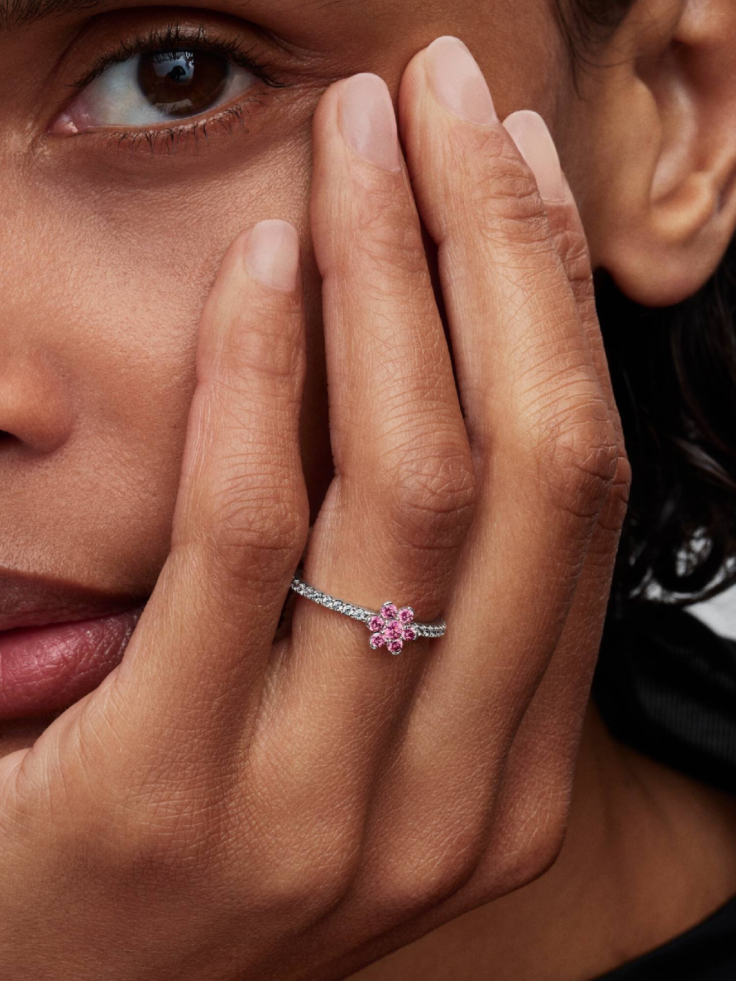 Anello Fiore Luminoso Rosa