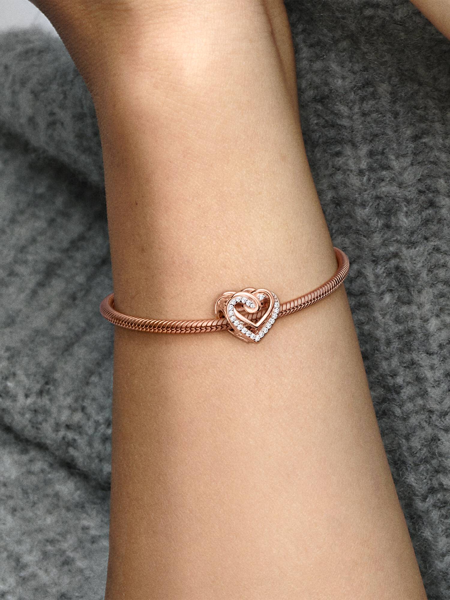 Charm Cuori Intrecciati con Pietre