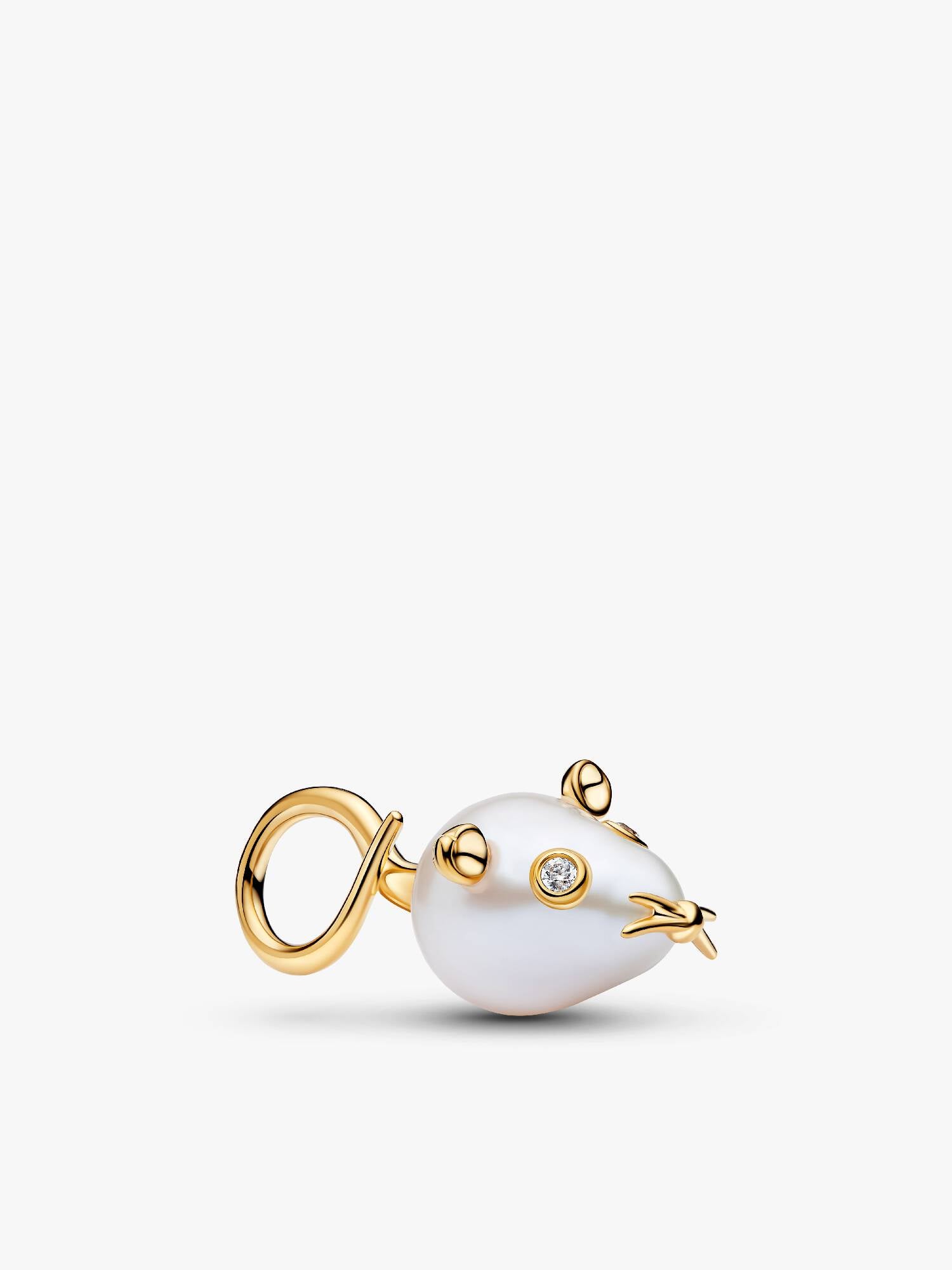 Charm Pendente Topolino con Perla Barocca d’Acqua Dolce Coltivata