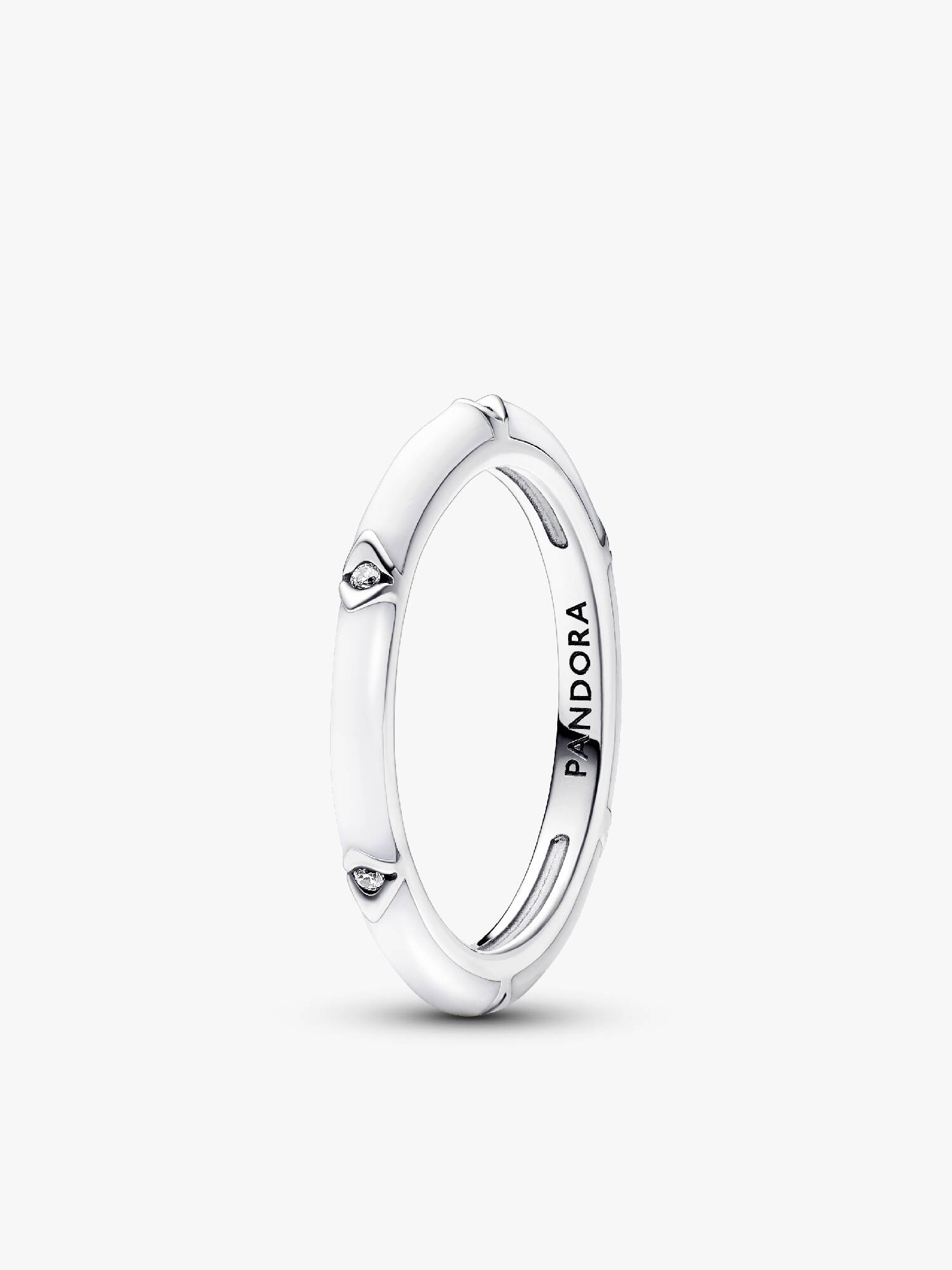 Anello Smalto Bianco con Pietre Luminose Pandora ME
