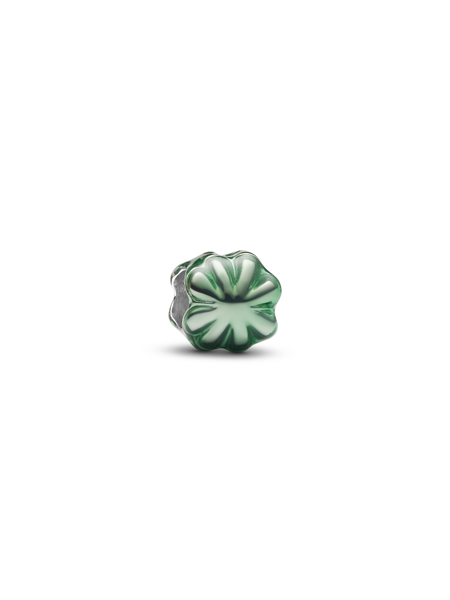 Mini Charm Quadrifoglio effetto metallico verde
