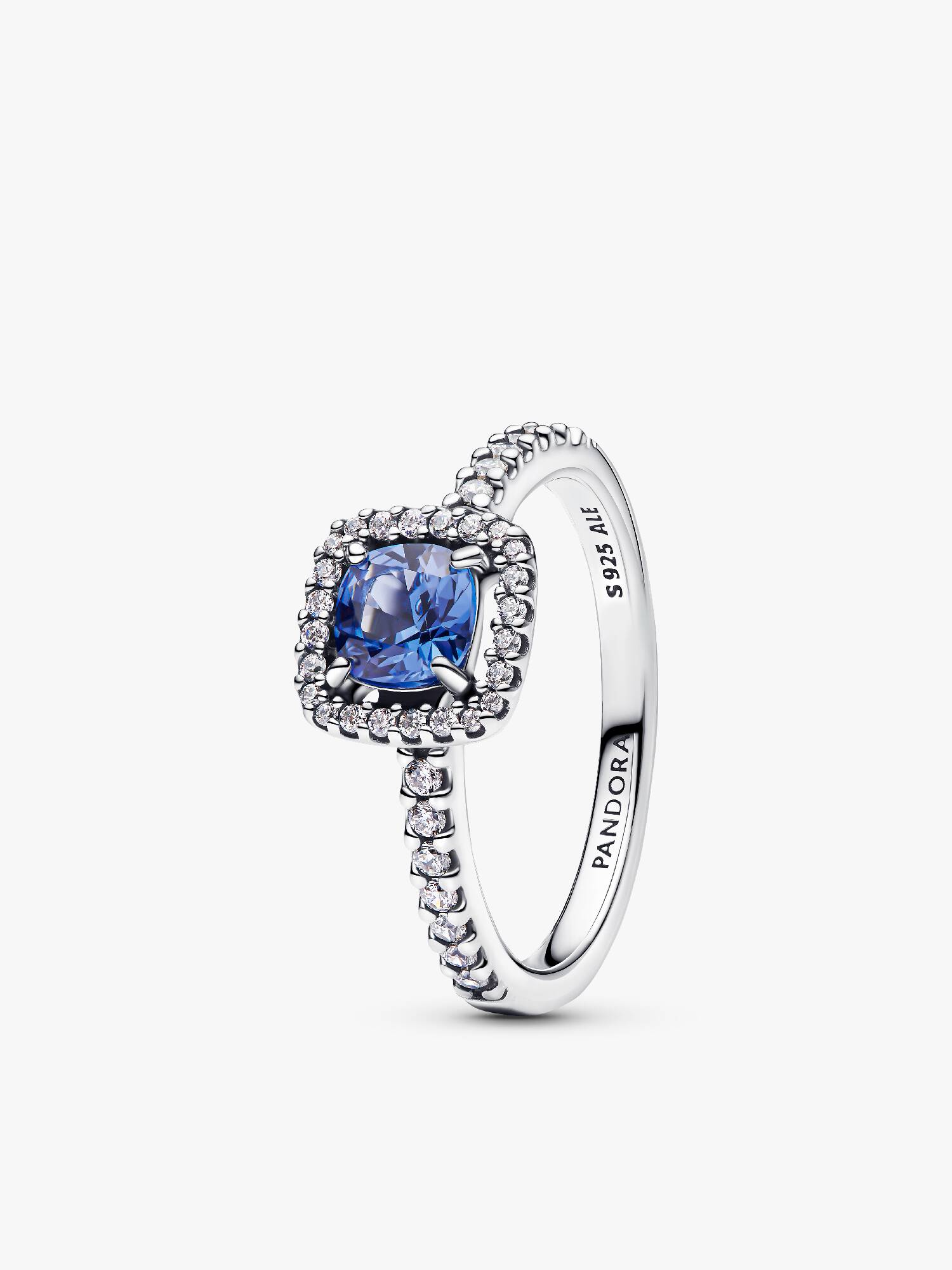 Anello Punto Luce Quadrato Blu