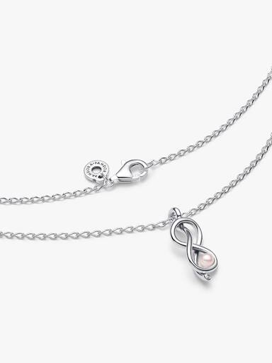 Collana Legame Infinito con Perla Rosa Artificiale