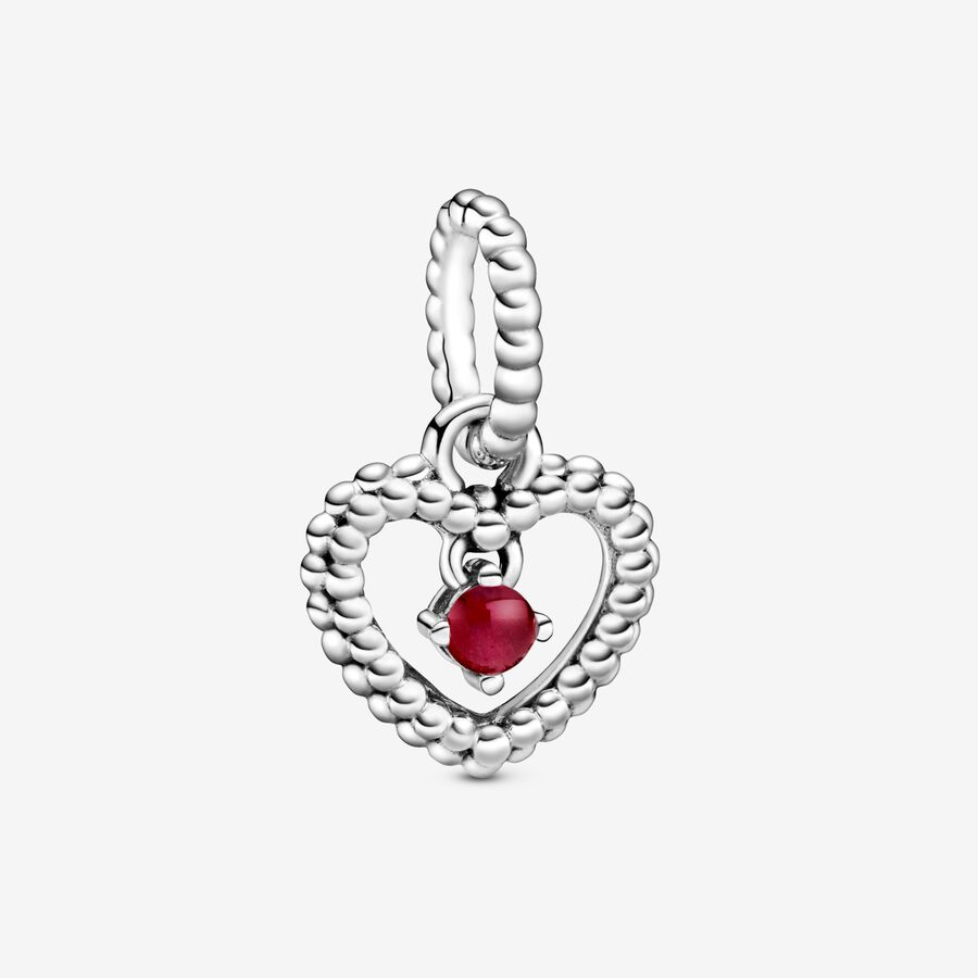 Charm Pendente Cuore Rosso Scuro Gennaio image number 0