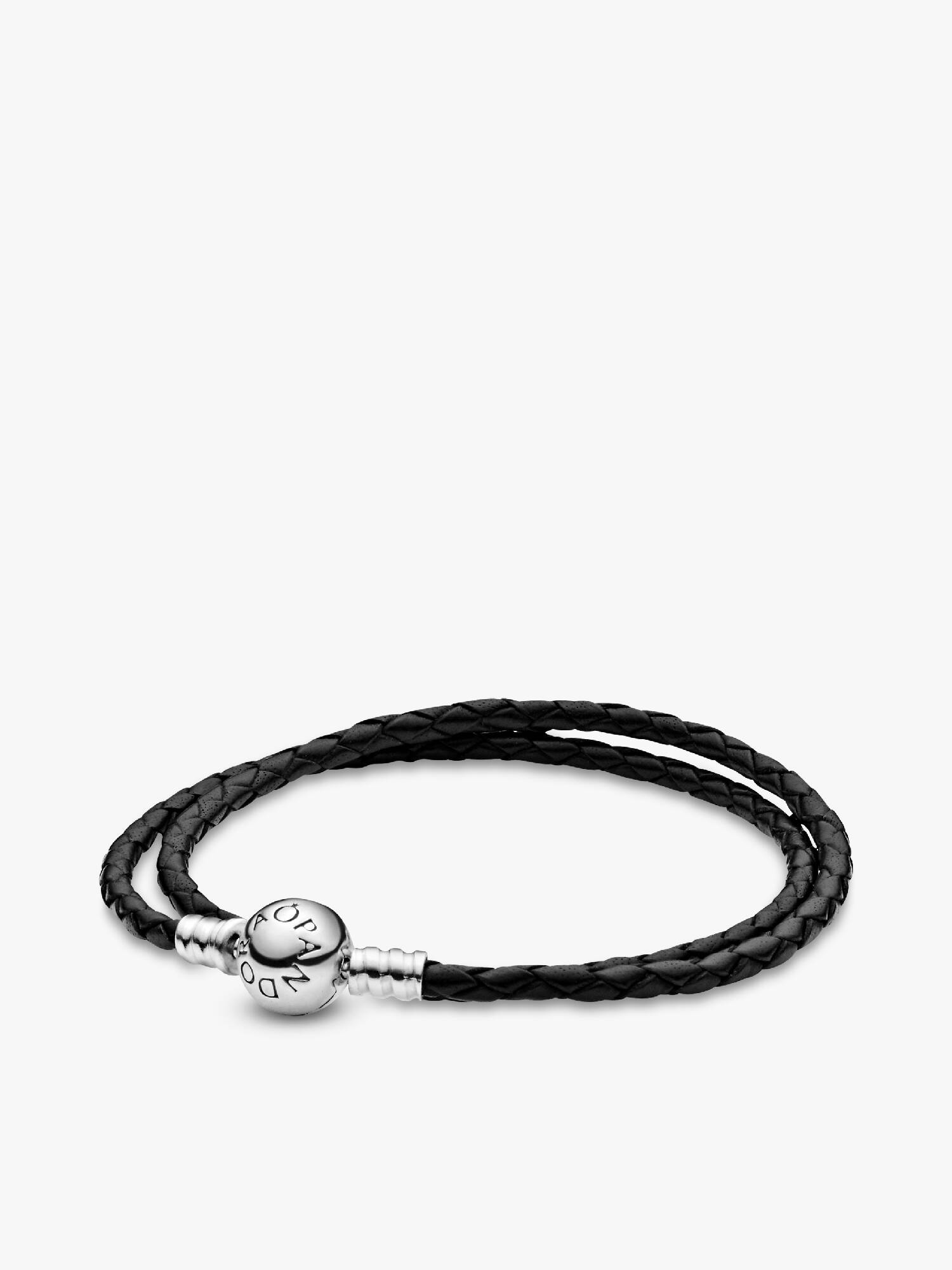 Bracciale Moments in Pelle Nero Doppio