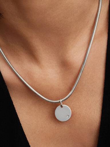 Pendente Medaglia con diamante creato in laboratorio da incidere