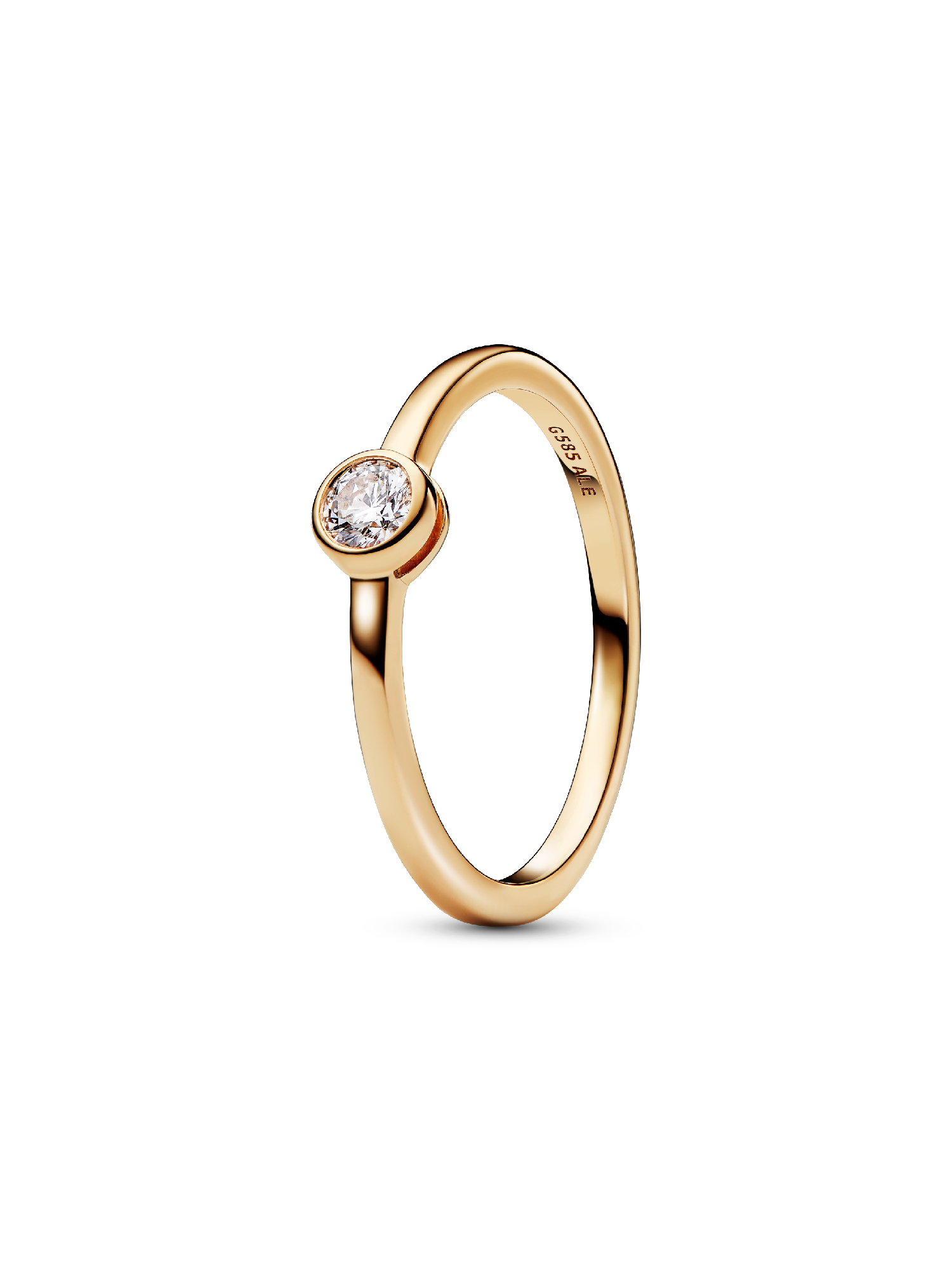 Anello Era Bezel in oro 14k con diamante creato in laboratorio