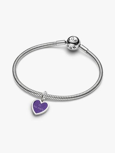 Charm Pendente Cuore Viola da incidere