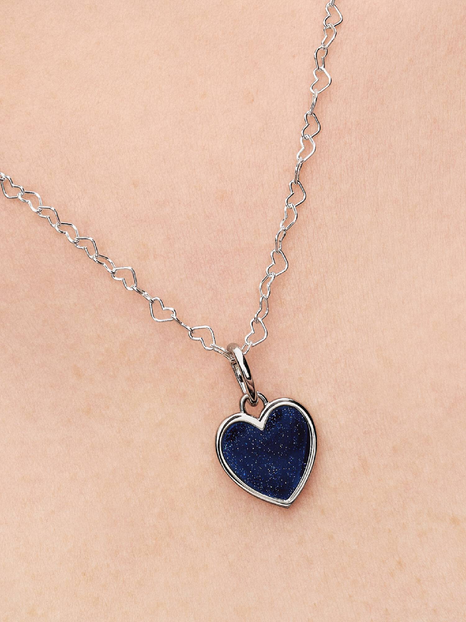 Charm Pendente Cuore Blu da incidere 
