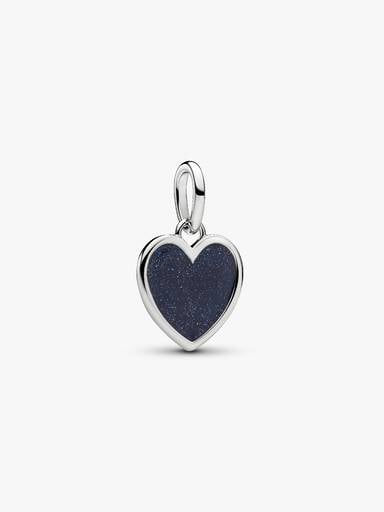 Charm Pendente Cuore Blu da incidere