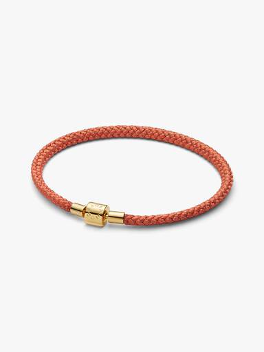 Bracciale in Corda Arancione con Chiusura a Barile