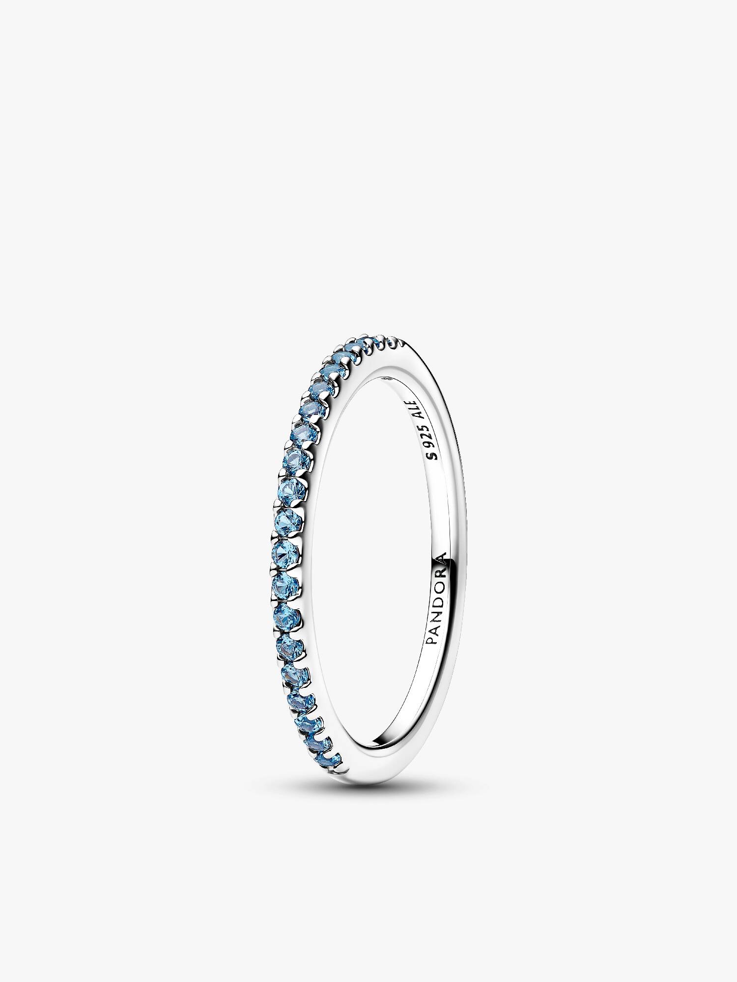 Anello Pavè Fascia Sottile Azzurro