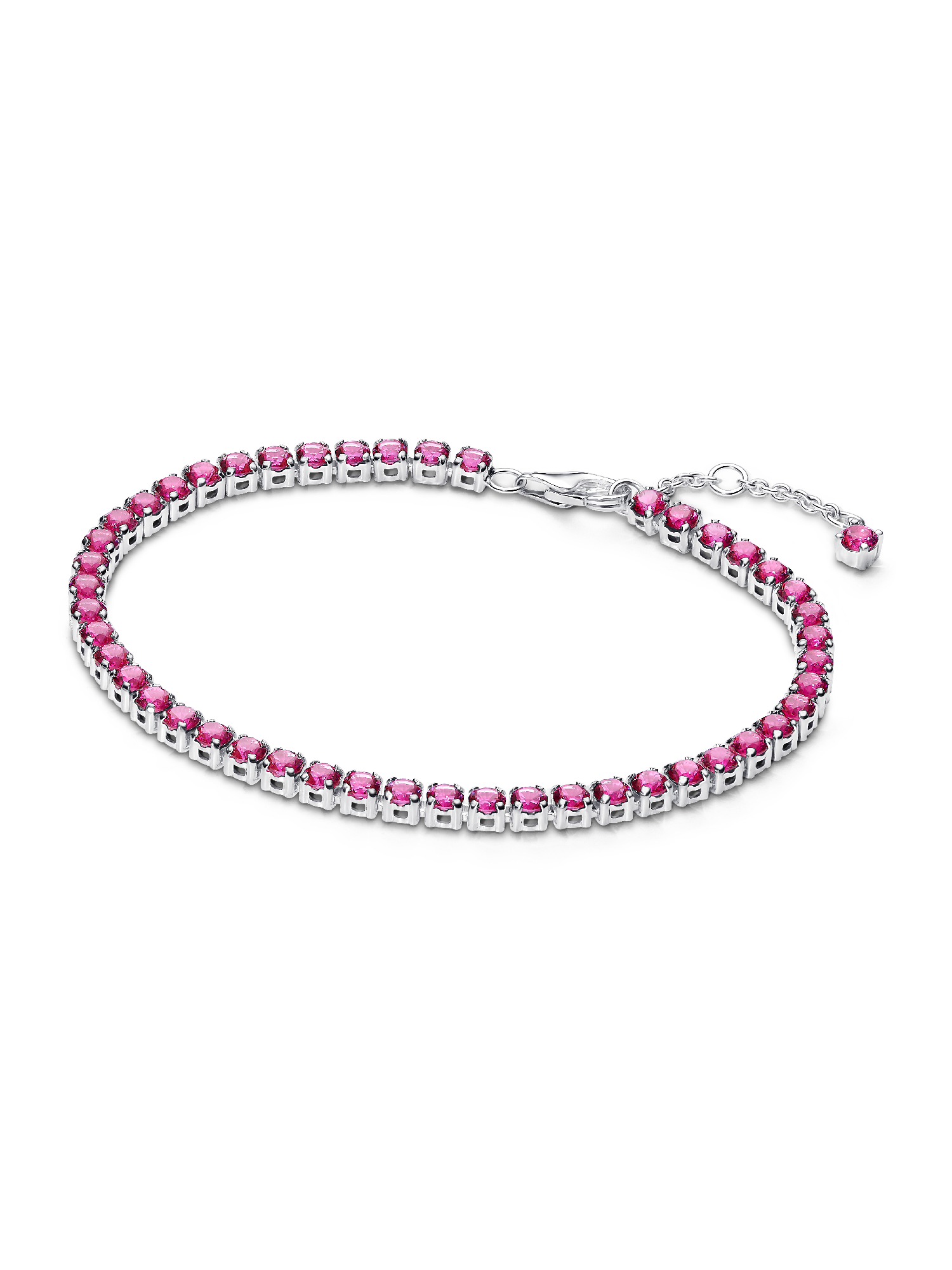 Philip Jones Bracciale Tennis Amicizia Rosso Scuro - Cristalli Zircondia®, Regalo In Sacchetto Lusso, Garanzia 12 Mesi