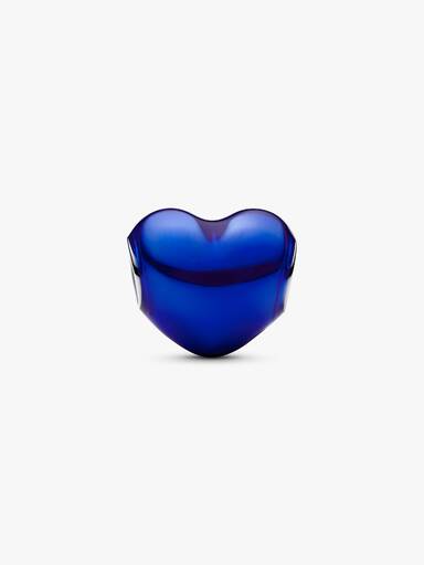 Charm Cuore Metallico Blu