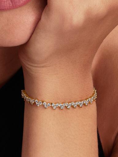 Bracciale Cuori con Tre Pietre