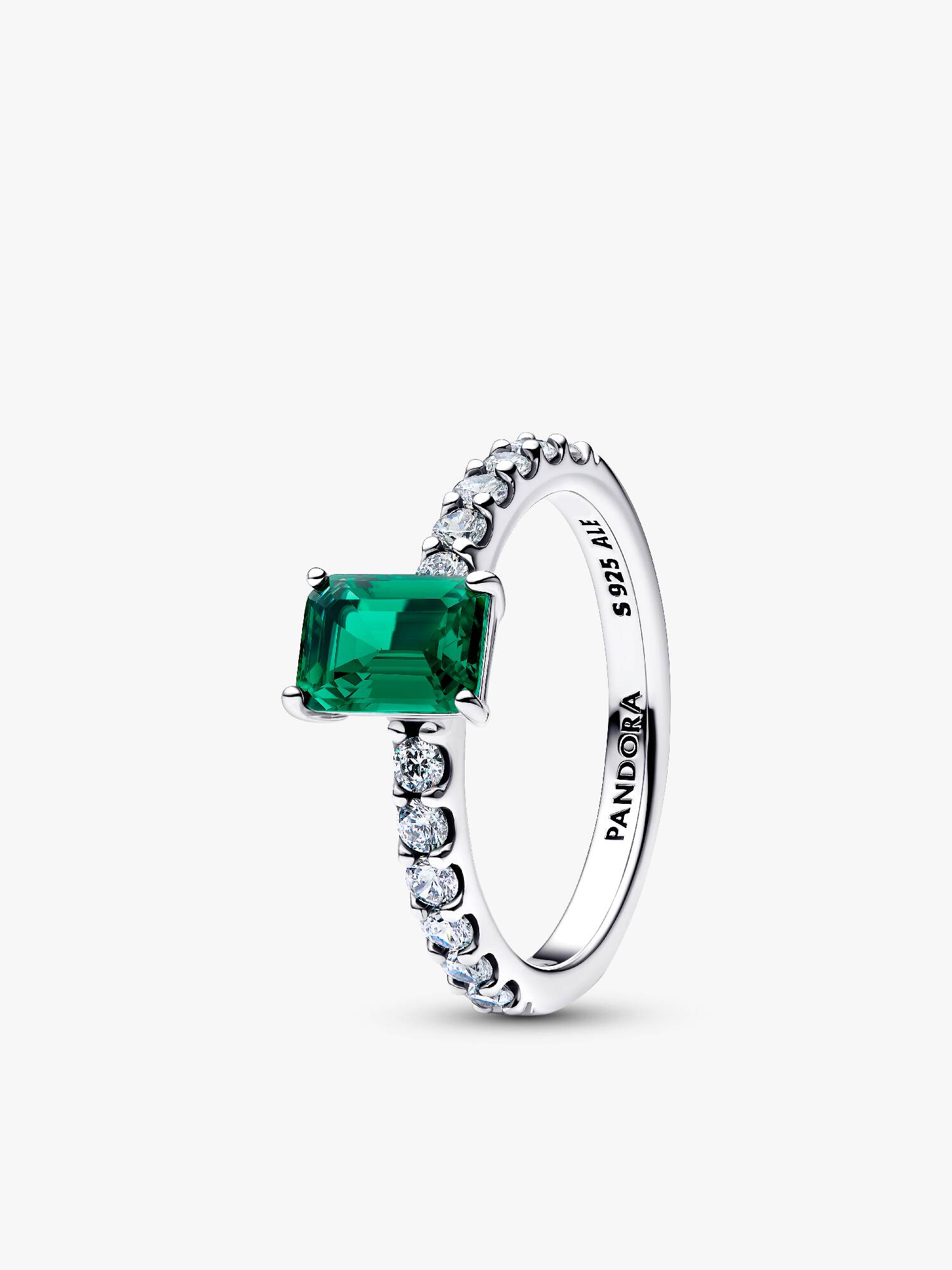 Anello Taglio Baguette Verde