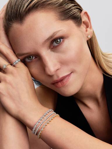 Bracciale Cuori con Tre Pietre