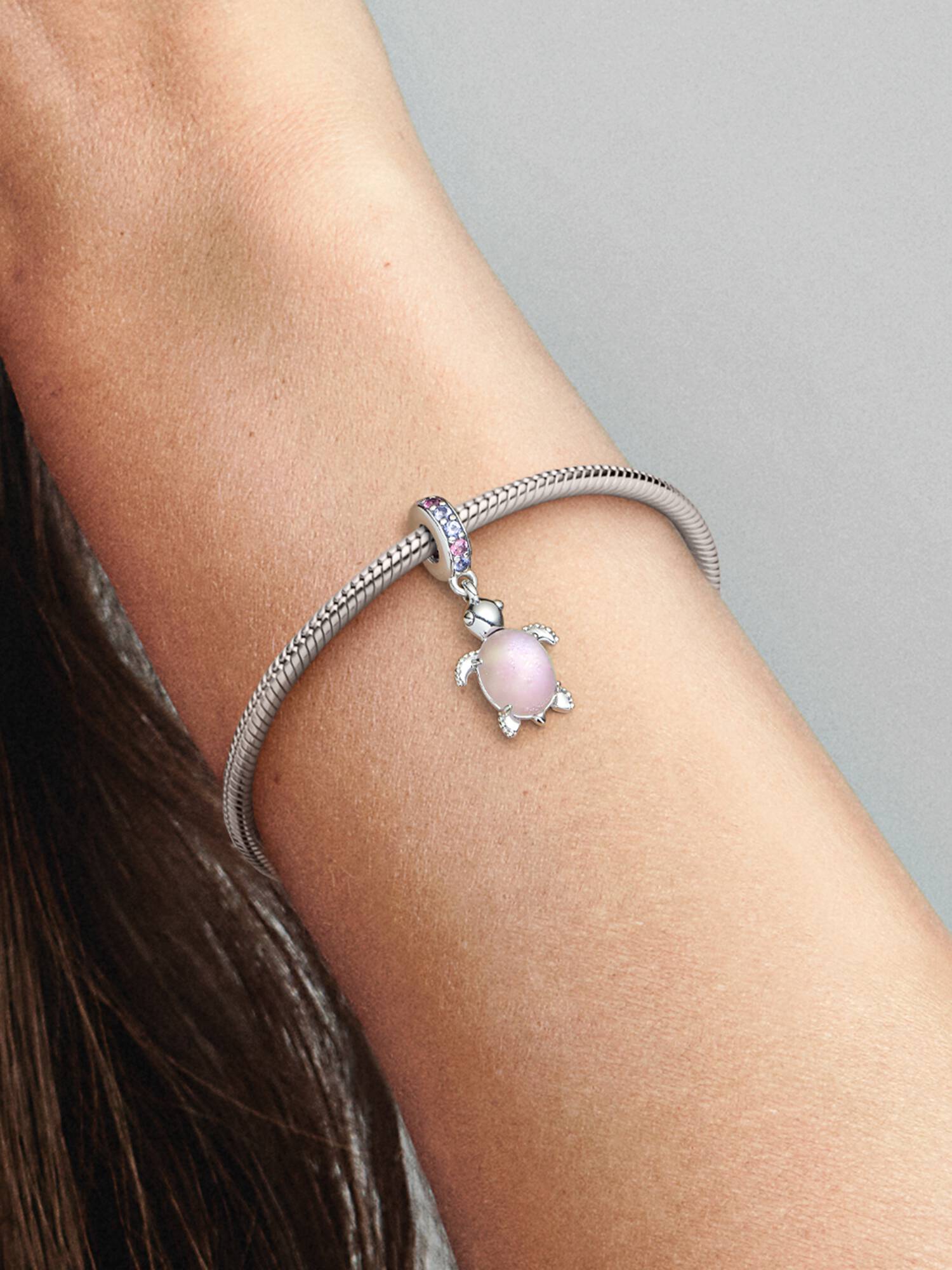 Charm Pendente Tartaruga Marina Rosa Vetro di Murano