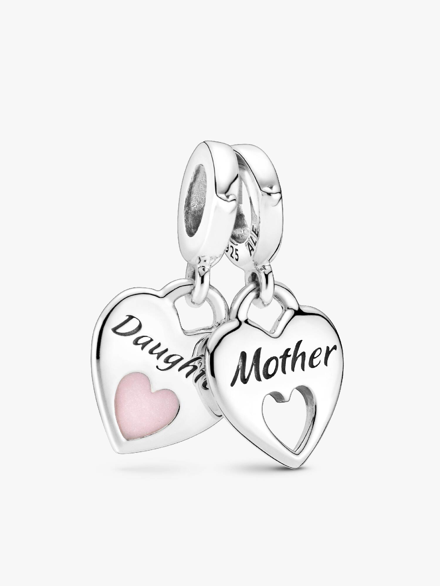 Charm Pendente Cuori Mamma e Figlia divisibile