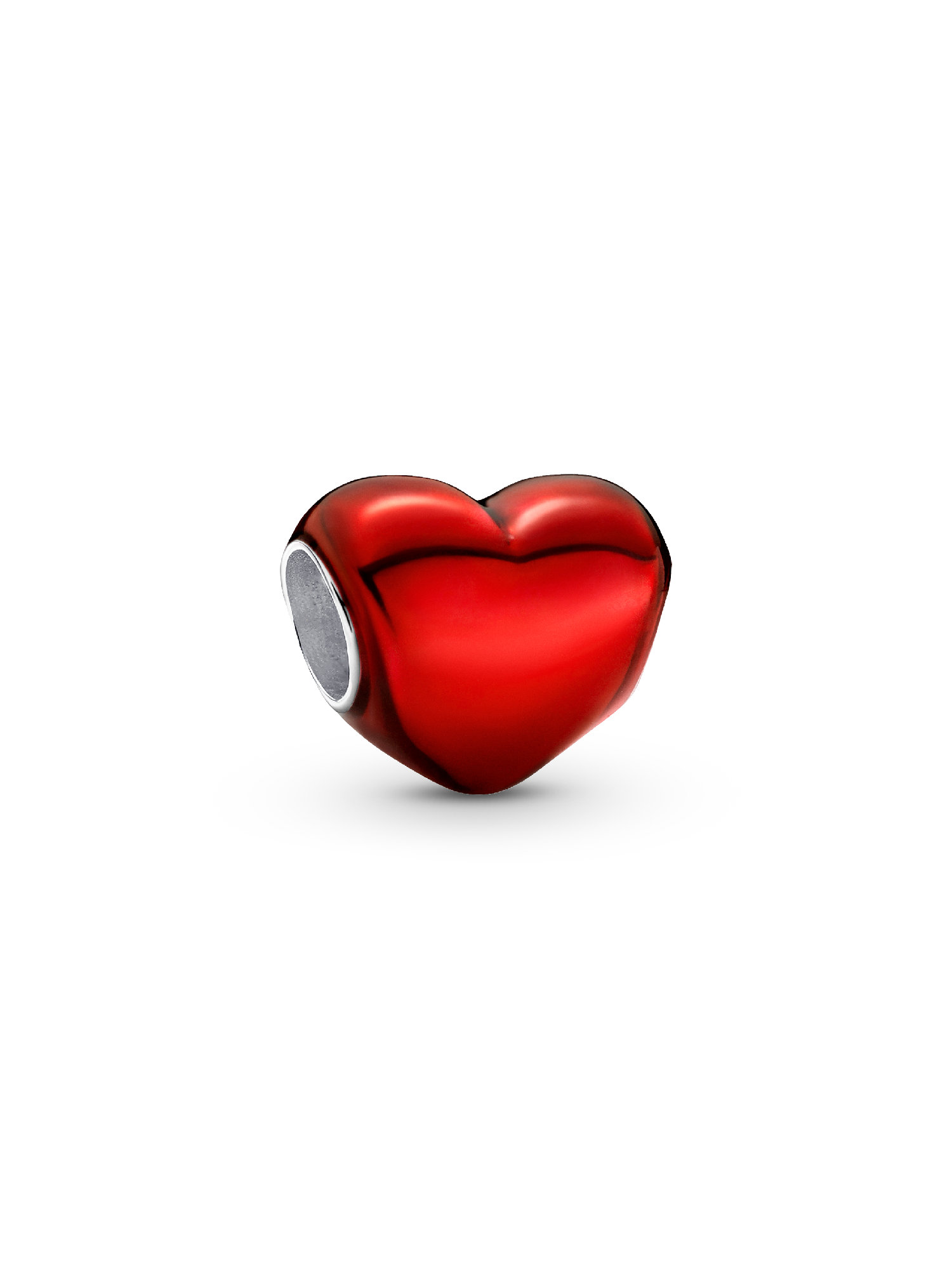 Charm Cuore Metallico Rosso