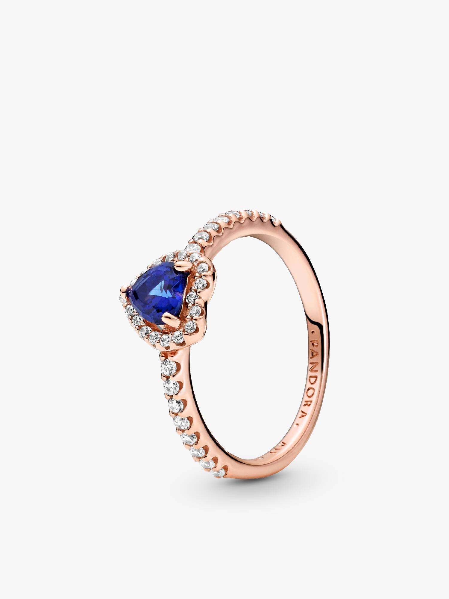 Anello Cuore in Rilievo Blu