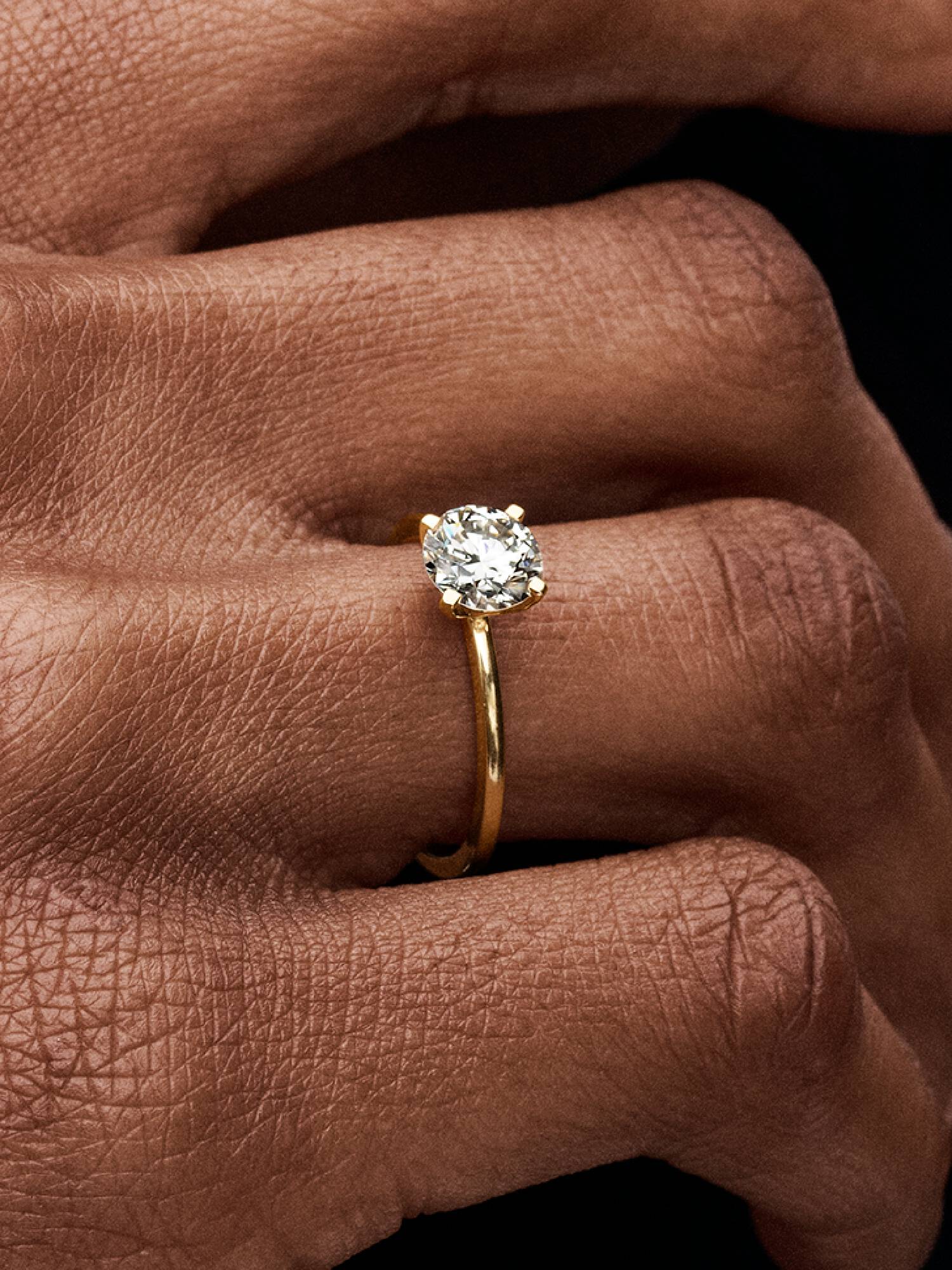 Anello Era Solitario in oro 14k con diamante creato in laboratorio