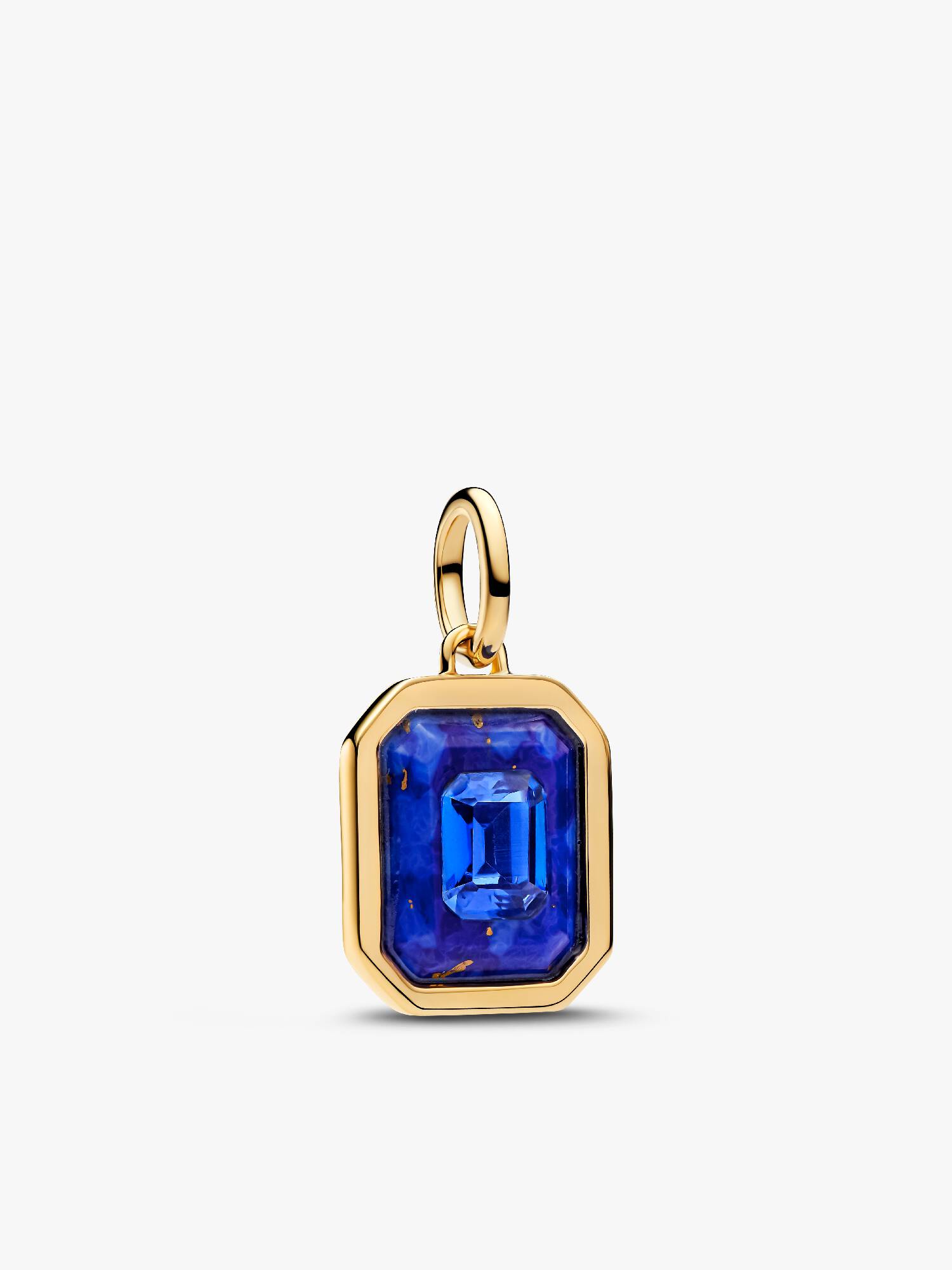 Charm Pendente Pietra Esagonale Blu 