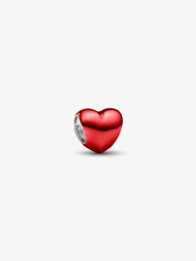 Mini Charm Cuore effetto metallico rosso