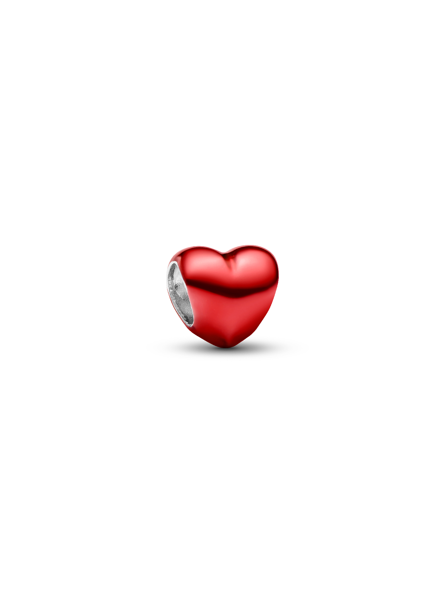 Mini Charm Cuore effetto metallico rosso