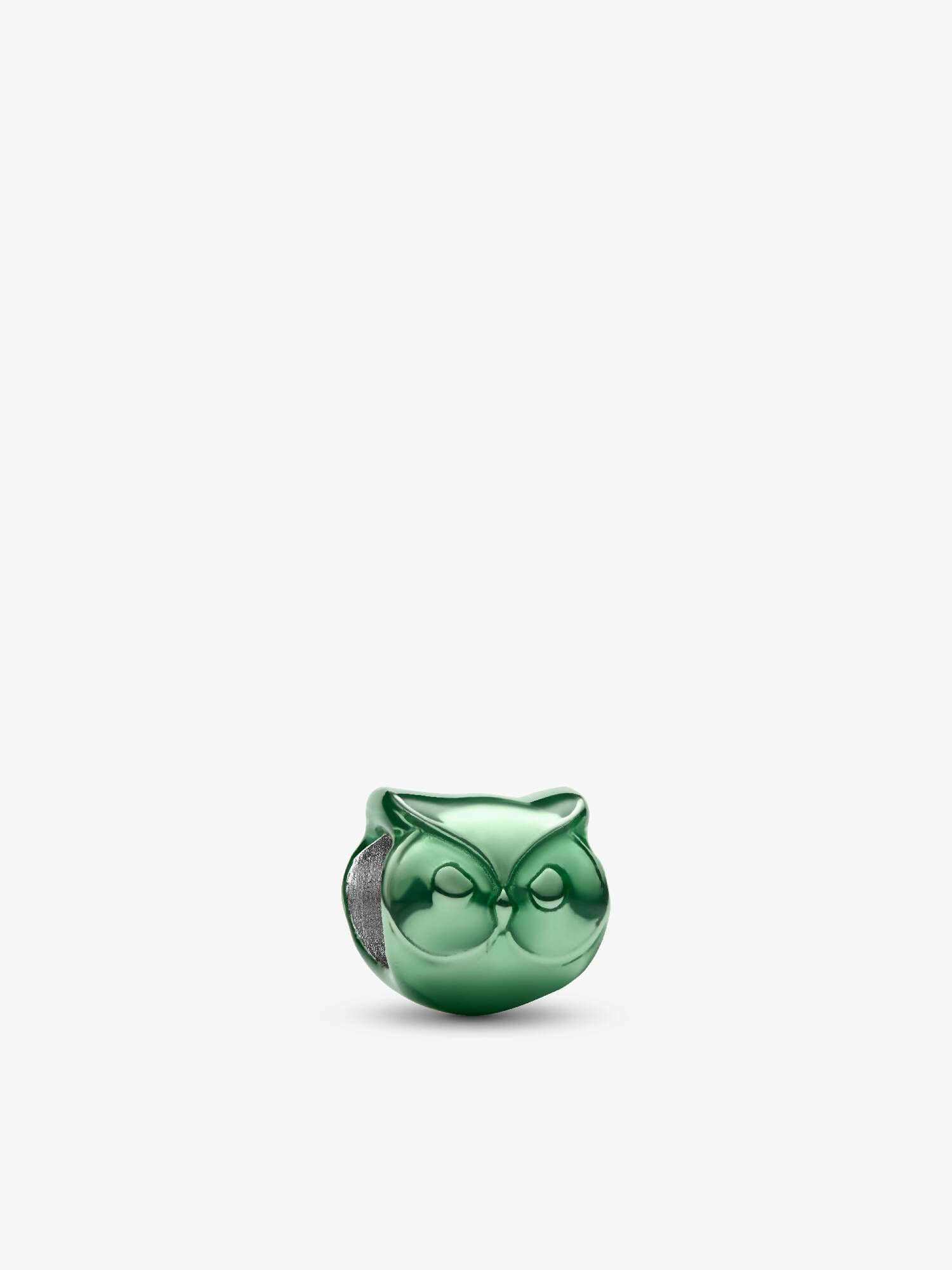 Mini Charm Gufo effetto metallico verde