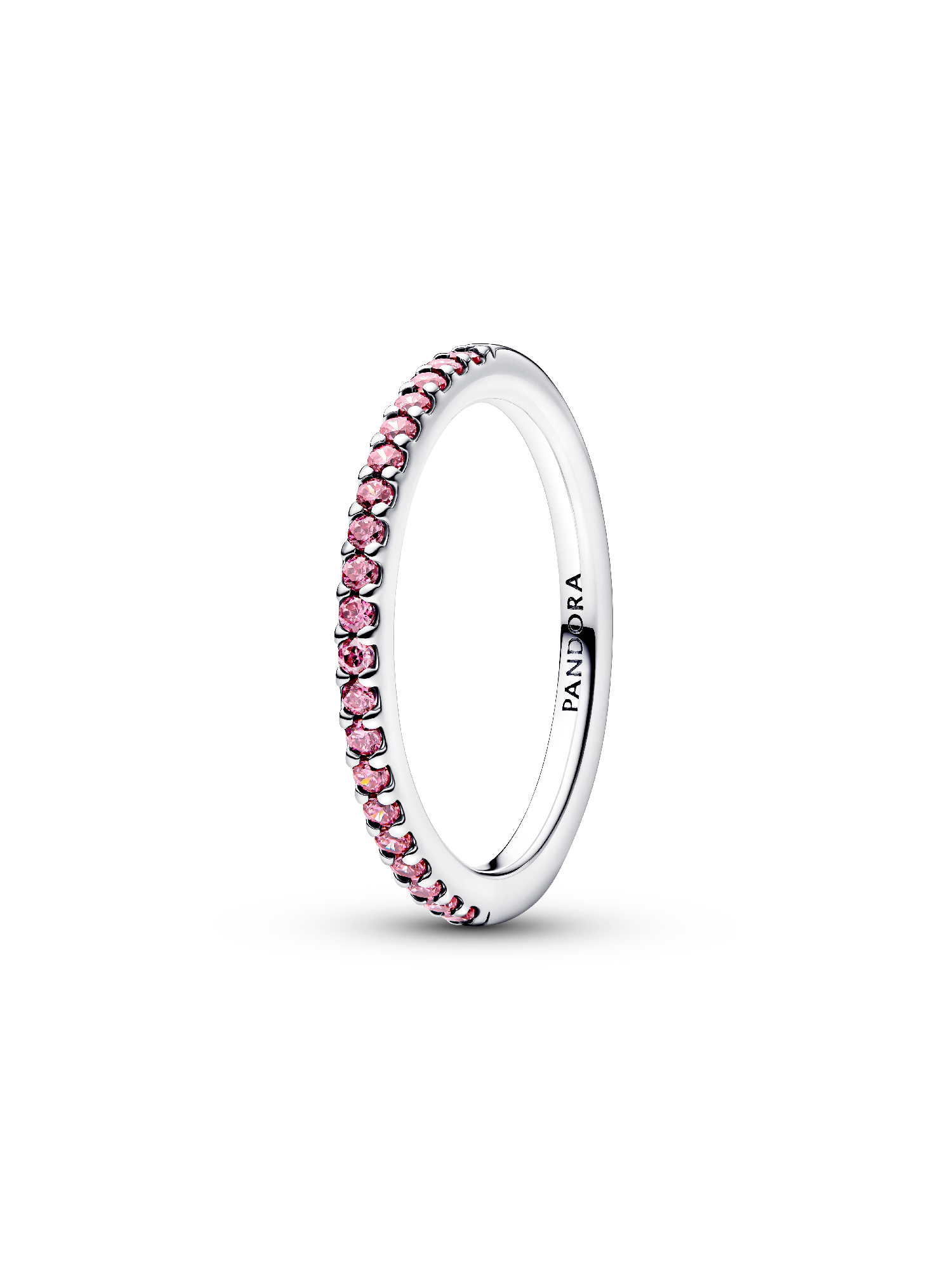 Anello Pavè Fascia Sottile Rosa