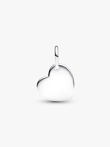 Charm Pendente Cuore con Pietra Rossa Scuro Gennaio da incidere