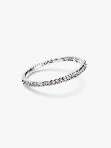Anello Era Fascia in oro 14k con pavé di diamanti creati in laboratorio