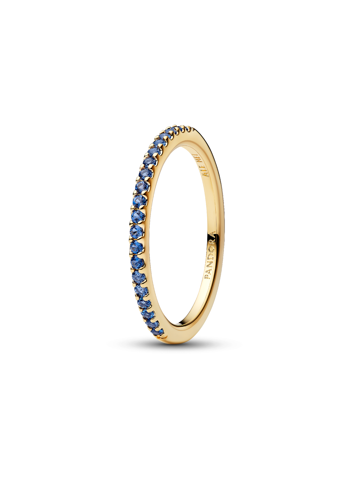 Anello Pavè Fascia Sottile Blu