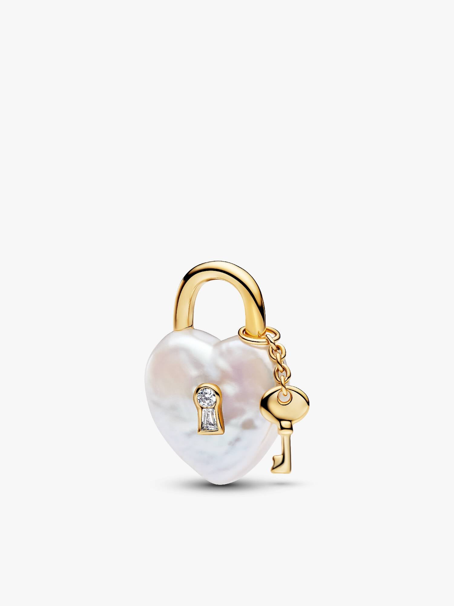 Charm Pendente Lucchetto con Perla Barocca d’Acqua Dolce Coltivata