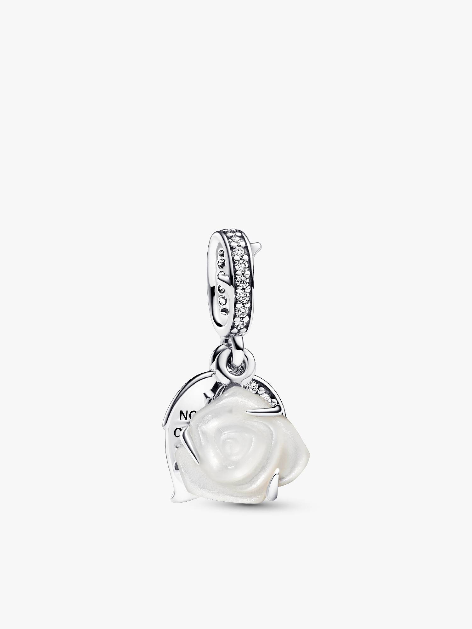 Charm Pendente Rosa Bianca