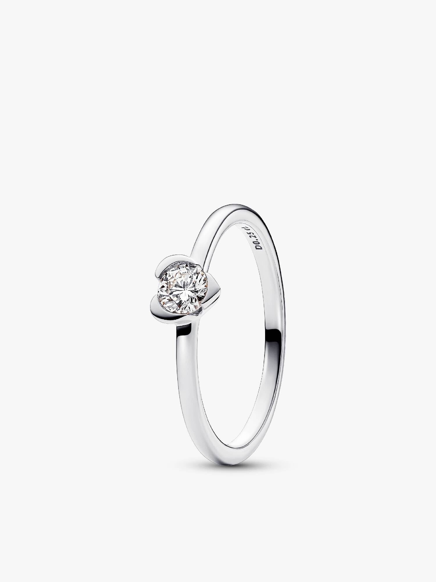 Anello Talisman Cuore con diamante creato in laboratorio