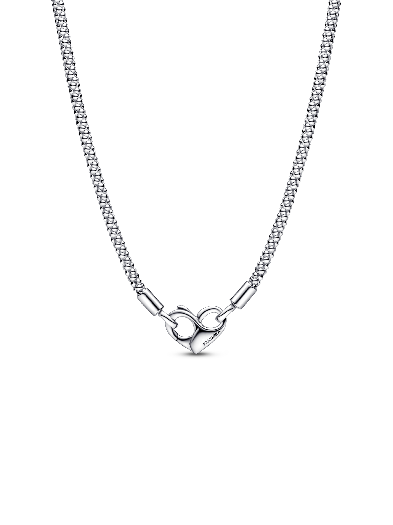 Collana Maglia Geometrica con Chiusura Moschettone a Cuore