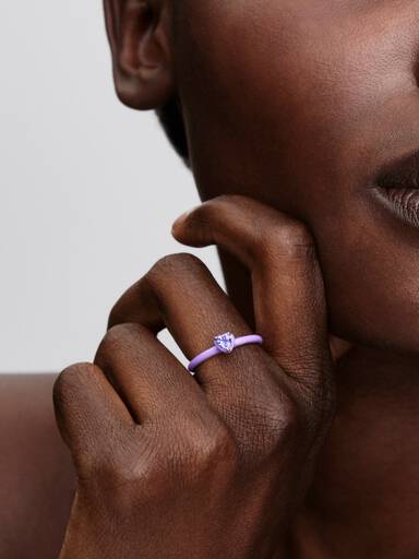 Anello Viola Chakra Heart Pandora ME