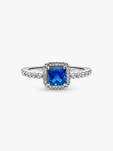 Anello Punto Luce Quadrato Blu