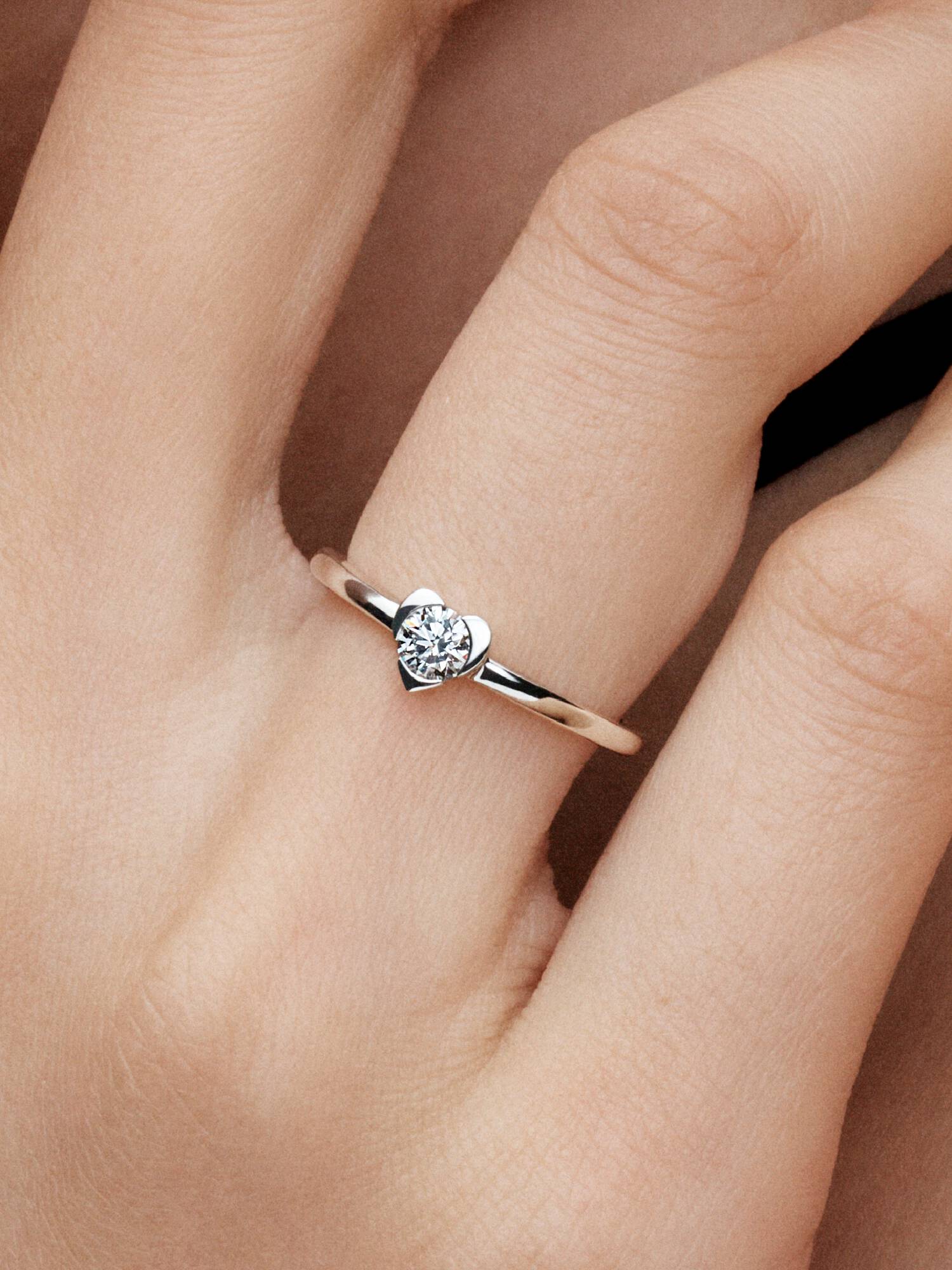 Anello Talisman Cuore con diamante creato in laboratorio
