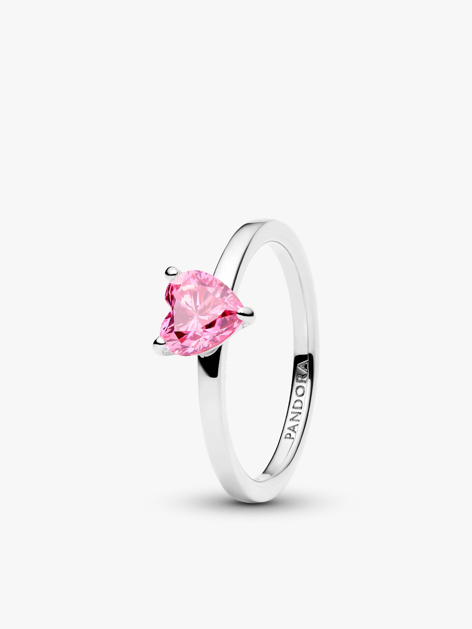Anello Solitario con Pietra Cuore Rosa