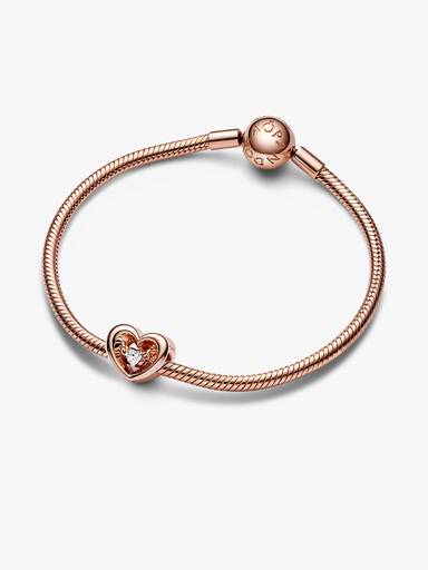 Charm Cuore Splendente con Pietra
