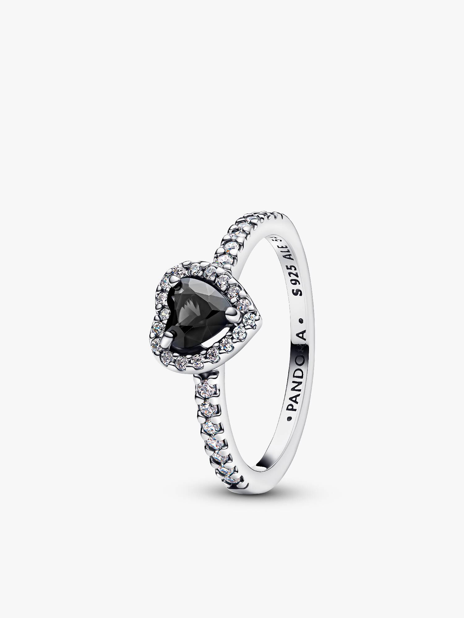 Anello Cuore in Rilievo Nero
