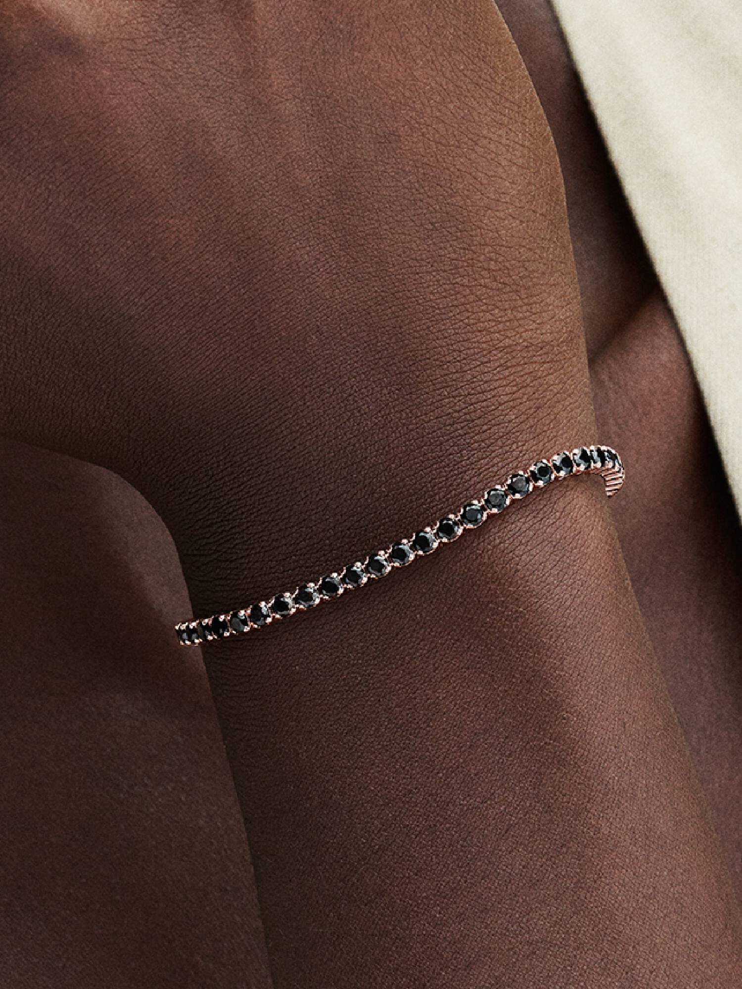 Bracciale Tennis con Pietre Nere