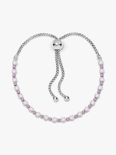 Bracciale Tennis Rosa con Chiusura Regolabile