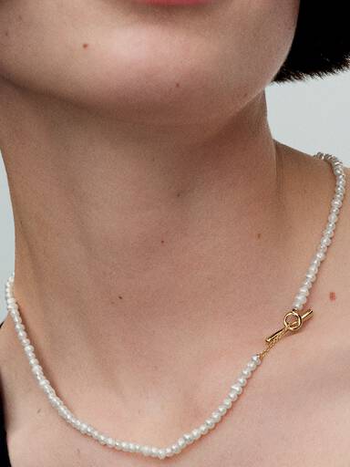 Collana Filo di Perle d'Acqua Dolce Coltivate