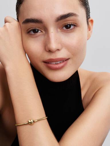 Bracciale maglia snake e chiusura a cuore